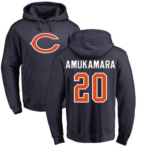 Chicago Bears Men Navy Blue Prince Amukamara Name and Number Logo NFL Football 20 Pullover Hoodie Sweatshirts